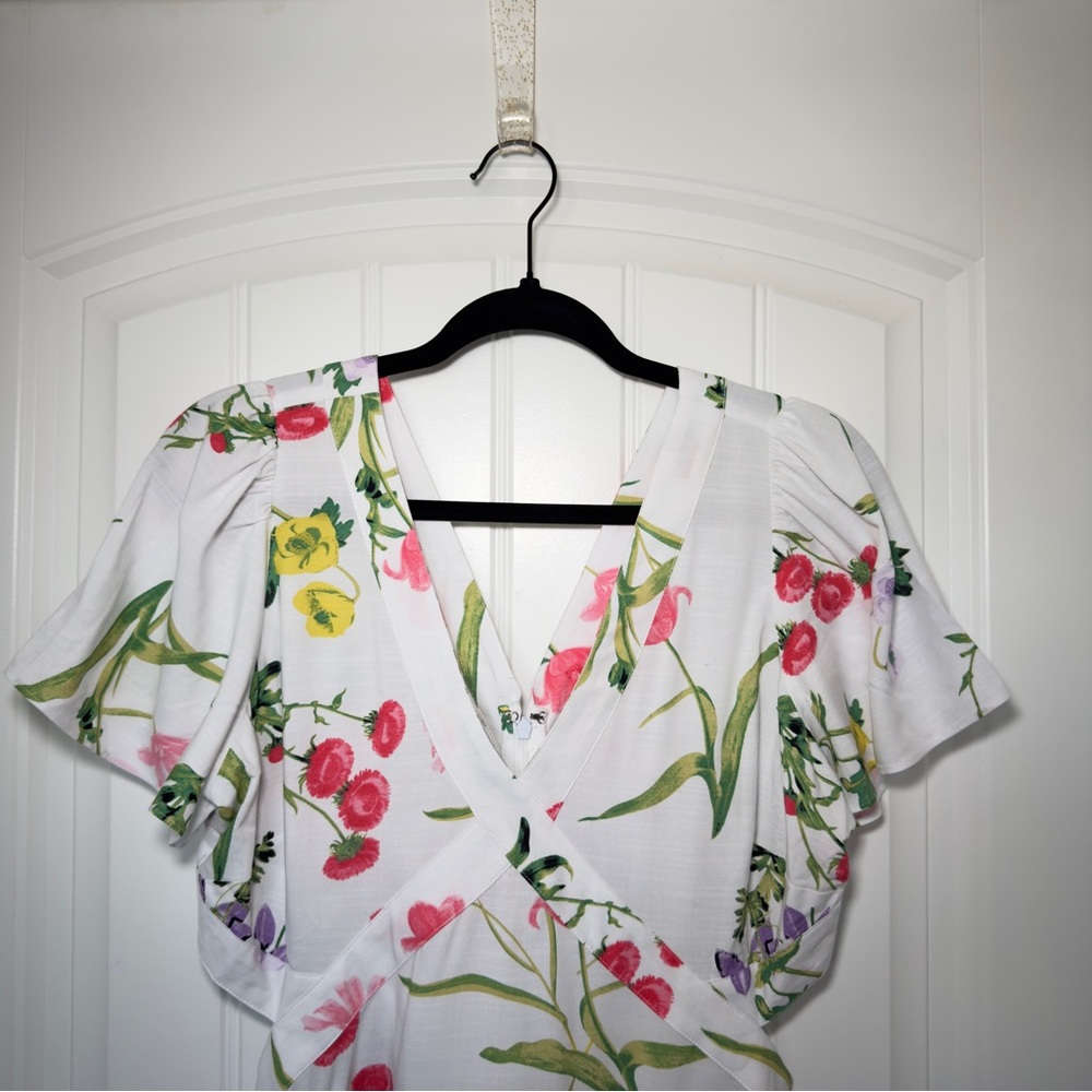 Loft Women’s Size 10 Dress Botanical Cutout Side Floral Fairycore Cottagecore - Picture 4 of 12
